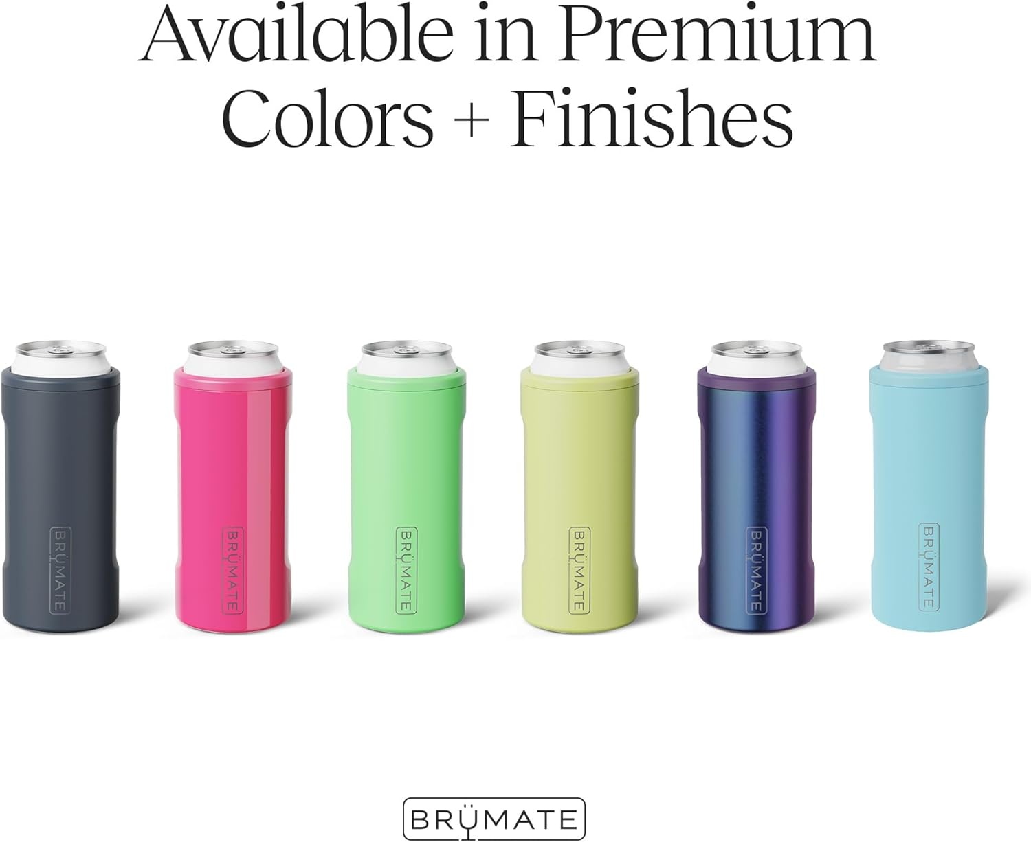 image:imageBrMate Hopsulator Slim Can Cooler Insulated for 12oz Slim Cans Skinny Can Insulated Stainless Steel Drink Holder for Hard Seltzer Beer Soda and Energy Drinks Black StainlessMatte Black