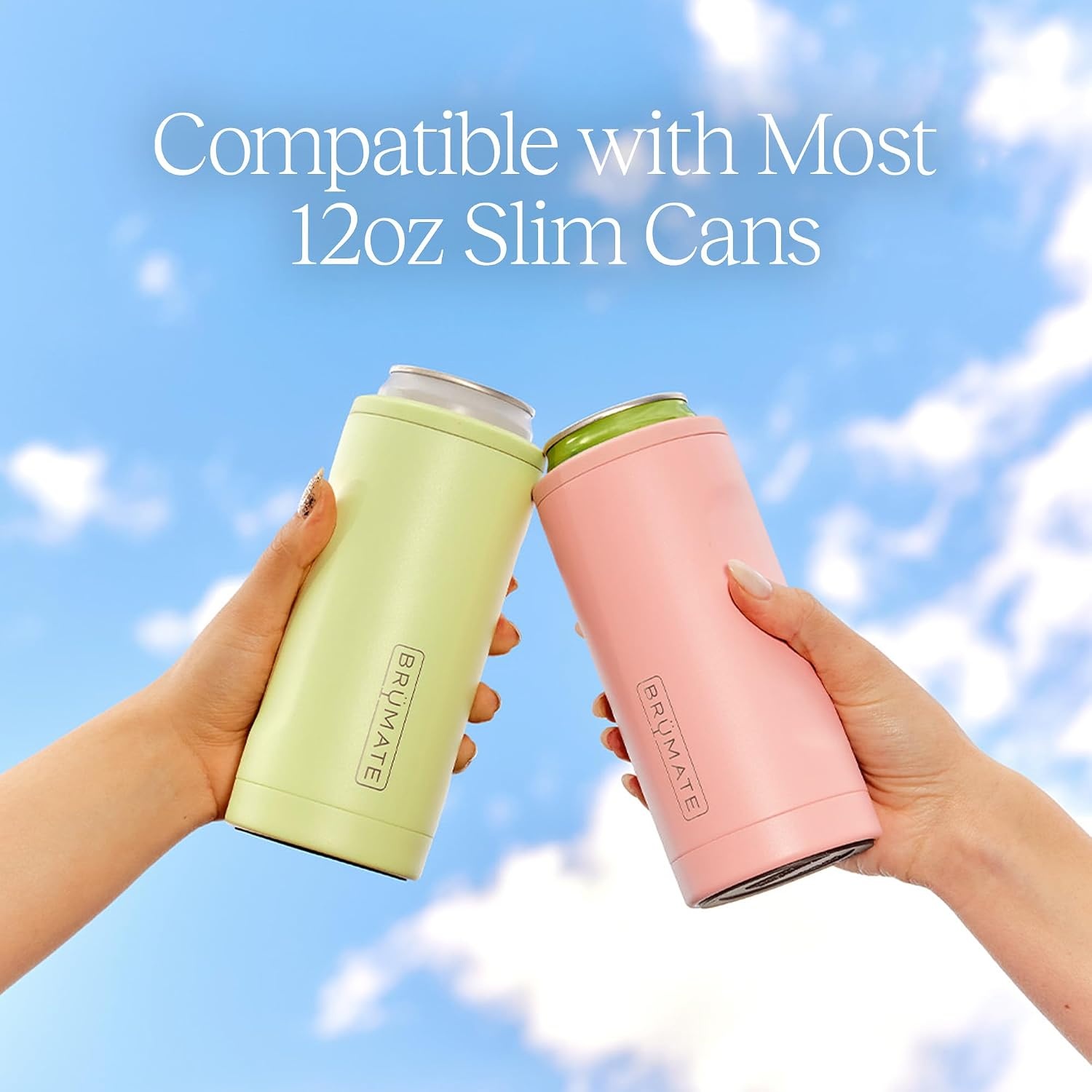 image:imageBrMate Hopsulator Slim Can Cooler Insulated for 12oz Slim Cans Skinny Can Insulated Stainless Steel Drink Holder for Hard Seltzer Beer Soda and Energy Drinks Black StainlessGlitter Mermaid
