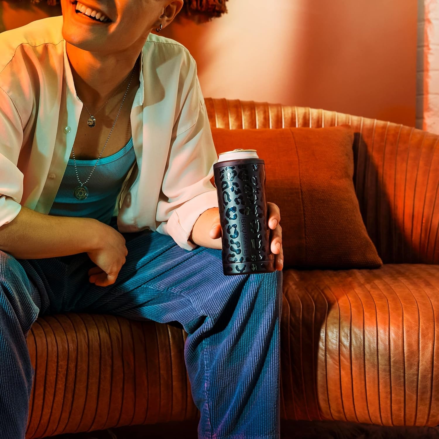 image:imageBrMate Hopsulator Slim Can Cooler Insulated for 12oz Slim Cans Skinny Can Insulated Stainless Steel Drink Holder for Hard Seltzer Beer Soda and Energy Drinks Black StainlessMatte Gray