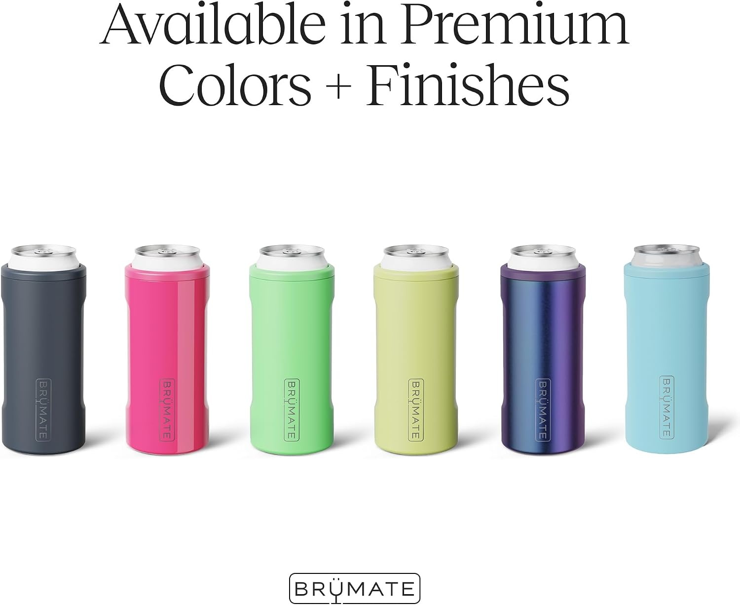 image:imageBrMate Hopsulator Slim Can Cooler Insulated for 12oz Slim Cans Skinny Can Insulated Stainless Steel Drink Holder for Hard Seltzer Beer Soda and Energy Drinks Black StainlessRose Taupe