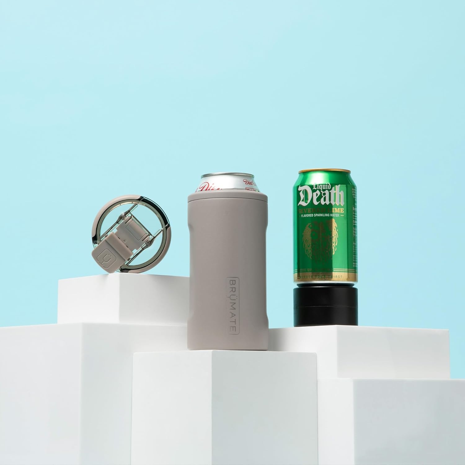image:imageBrMate Hopsulator Trio 3in1 Insulated Can Cooler for 12oz 16oz Cans 100 Leak Proof Tumbler with Lid Insulated for Beer Soda and Energy DrinksNightfall Blue