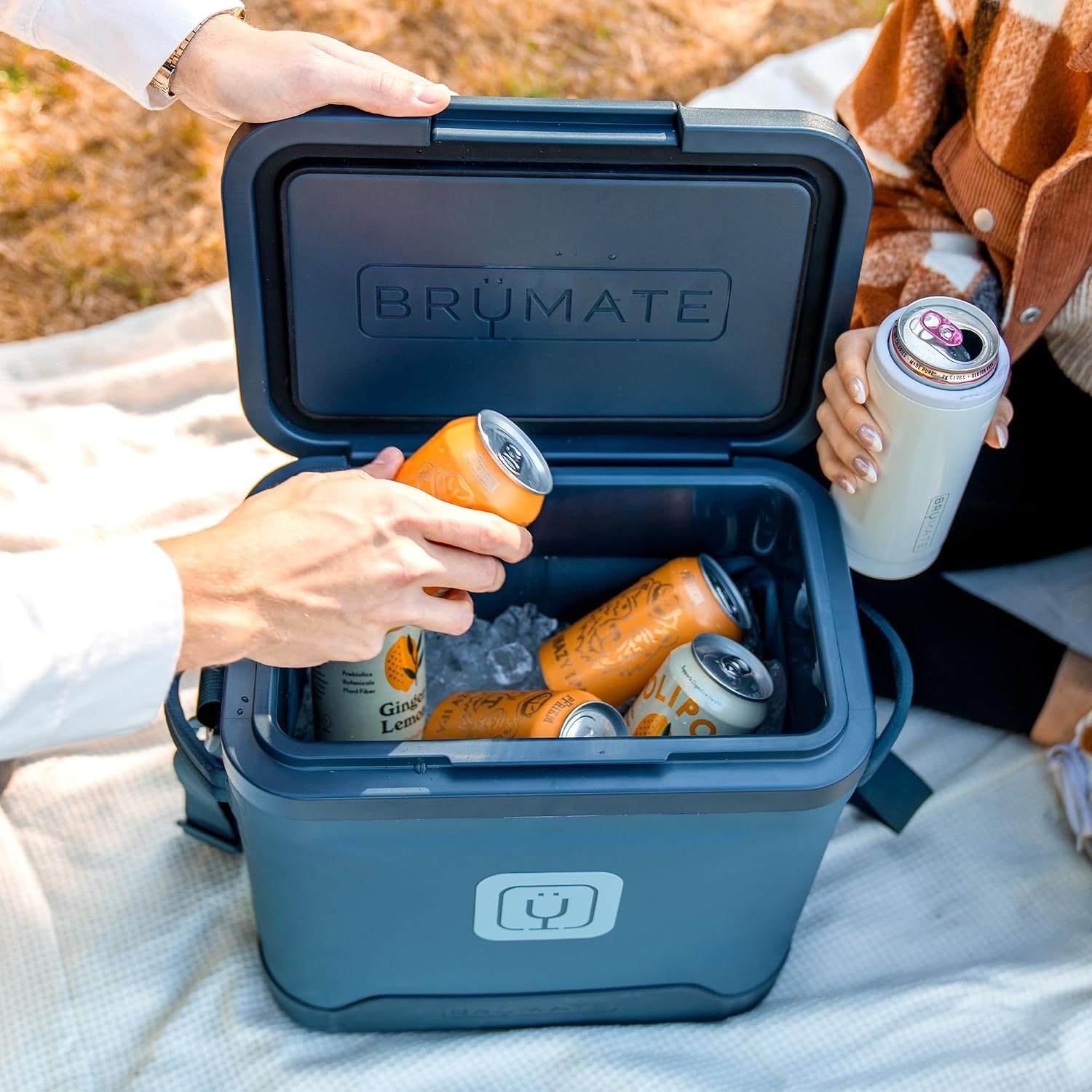 image:imageBrMate MagPack Insulated Soft Cooler Leakproof Zipperless Magnetic Seal 48 Hour Ice Retention 12 18 24 Can SizesNightfall Blue 18 Cans
