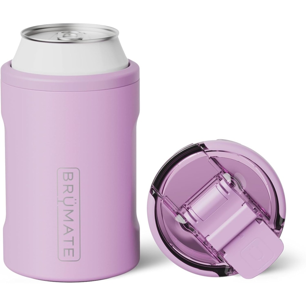 image:imageBrMate Hopsulator Duo 2in1 Can Cooler Insulated for Cans 100 Leak Proof Tumbler with Lid Can Insulated for Hard Seltzer Beer Soda and Energy DrinksLavender