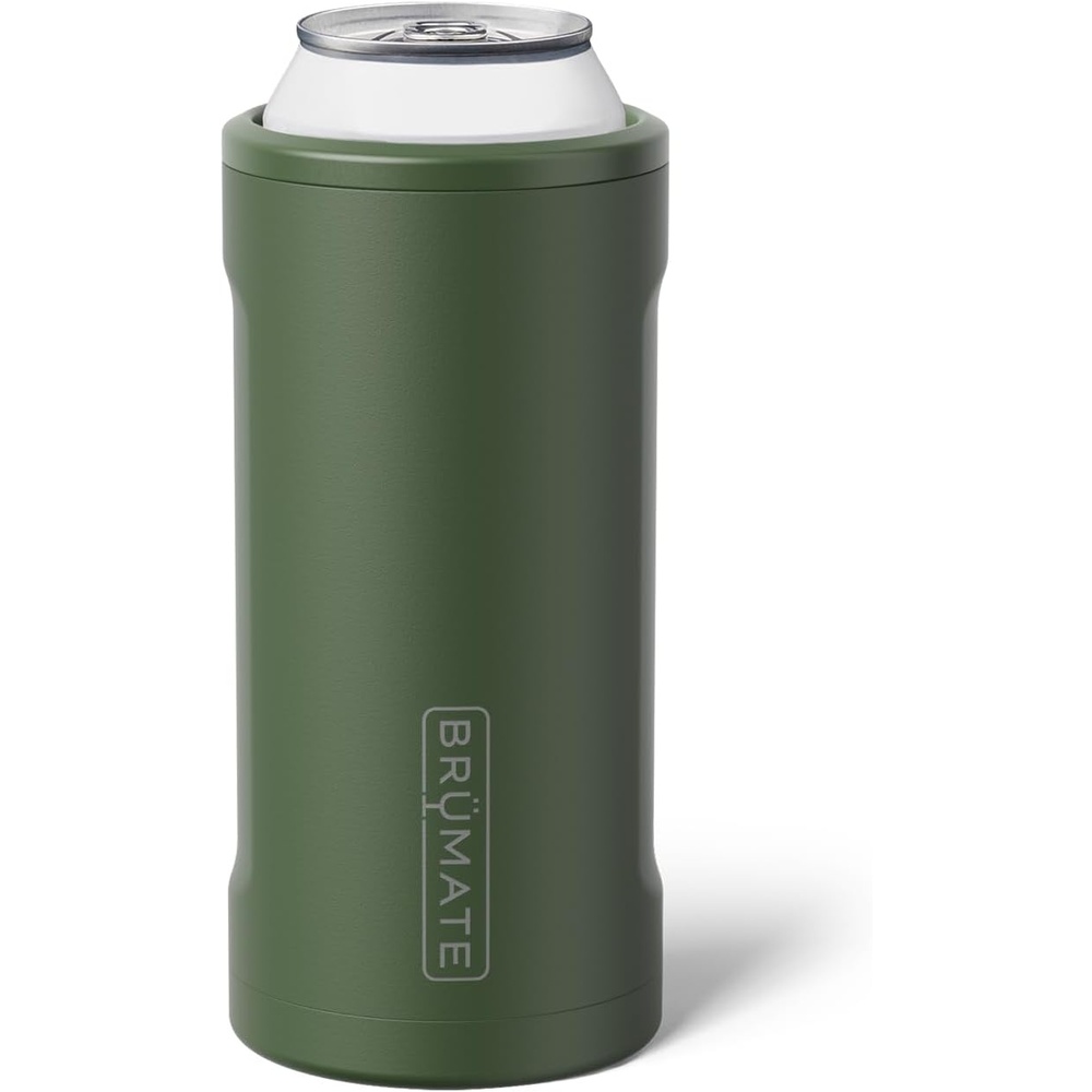 image:imageBrMate Hopsulator Juggernaut Can Cooler for 2425oz Cans Insulated Stainless Steel Drink Holder for Large Beer Tea and Energy DrinksOD Green
