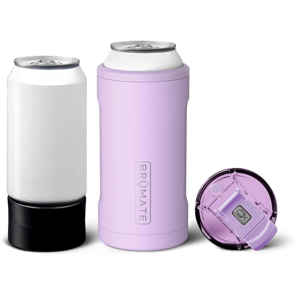 image:imageBrMate Hopsulator Trio 3in1 Insulated Can Cooler for 12oz 16oz Cans 100 Leak Proof Tumbler with Lid Insulated for Beer Soda and Energy DrinksLavenderV1