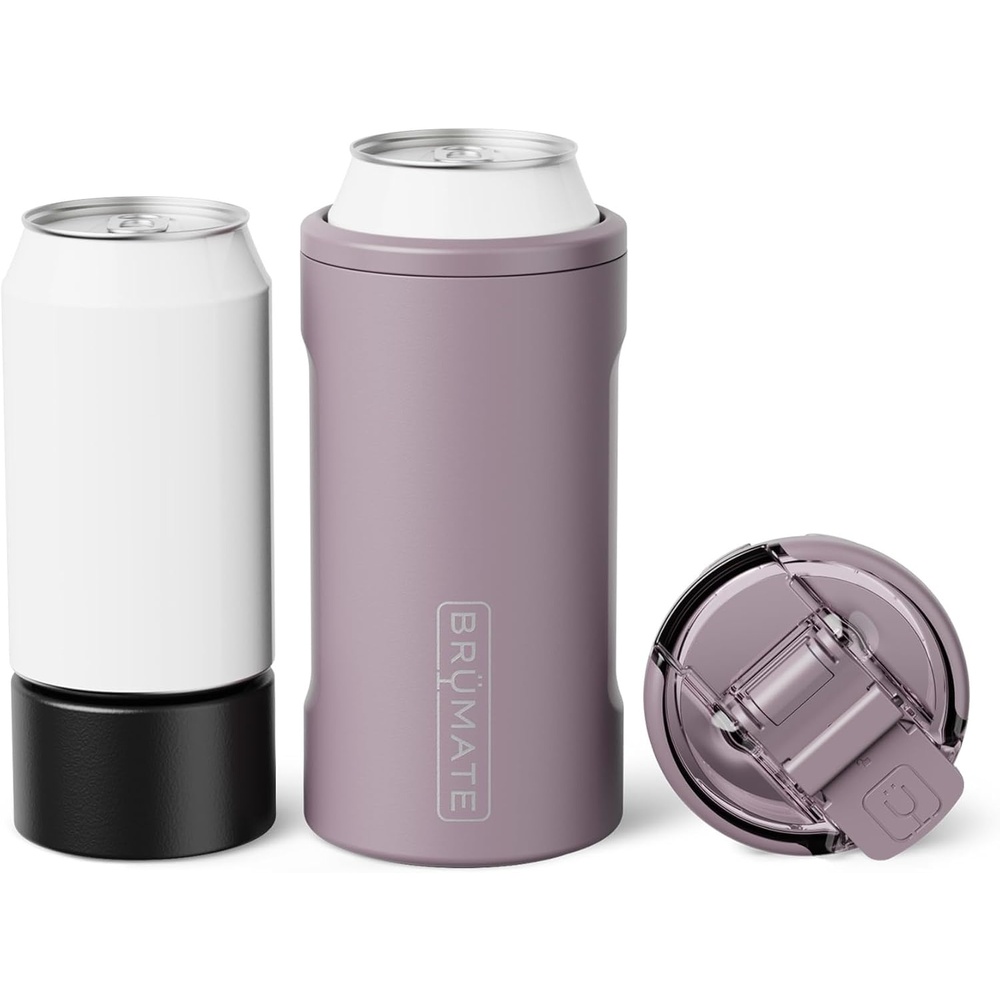 image:imageBrMate Hopsulator Trio 3in1 Insulated Can Cooler for 12oz 16oz Cans 100 Leak Proof Tumbler with Lid Insulated for Beer Soda and Energy DrinksLilac Dusk