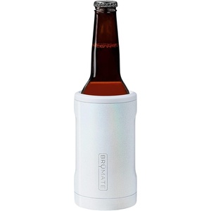 image:imageBrMate Hopsulator Bottl Insulated Bottle Cooler for Standard 12oz Glass Bottles  Glass Bottle Insulated Stainless Steel Drink Holder for Beer and Soda Matte GrayGlitter White