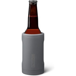 image:imageBrMate Hopsulator Bottl Insulated Bottle Cooler for Standard 12oz Glass Bottles  Glass Bottle Insulated Stainless Steel Drink Holder for Beer and Soda Matte GrayMatte Gray