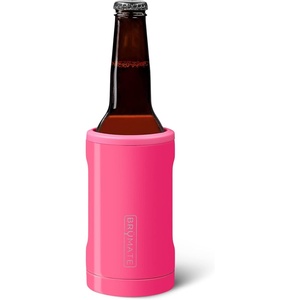 image:imageBrMate Hopsulator Bottl Insulated Bottle Cooler for Standard 12oz Glass Bottles  Glass Bottle Insulated Stainless Steel Drink Holder for Beer and Soda Matte GrayNeon Pink
