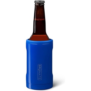 image:imageBrMate Hopsulator Bottl Insulated Bottle Cooler for Standard 12oz Glass Bottles  Glass Bottle Insulated Stainless Steel Drink Holder for Beer and Soda Matte GrayRoyal Blue