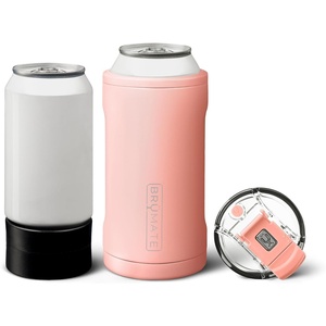 image:imageBrMate Hopsulator Trio 3in1 Insulated Can Cooler for 12oz  16oz Cans  100 Leak Proof Tumbler with Lid  Insulated for Beer Soda and Energy DrinksGuava