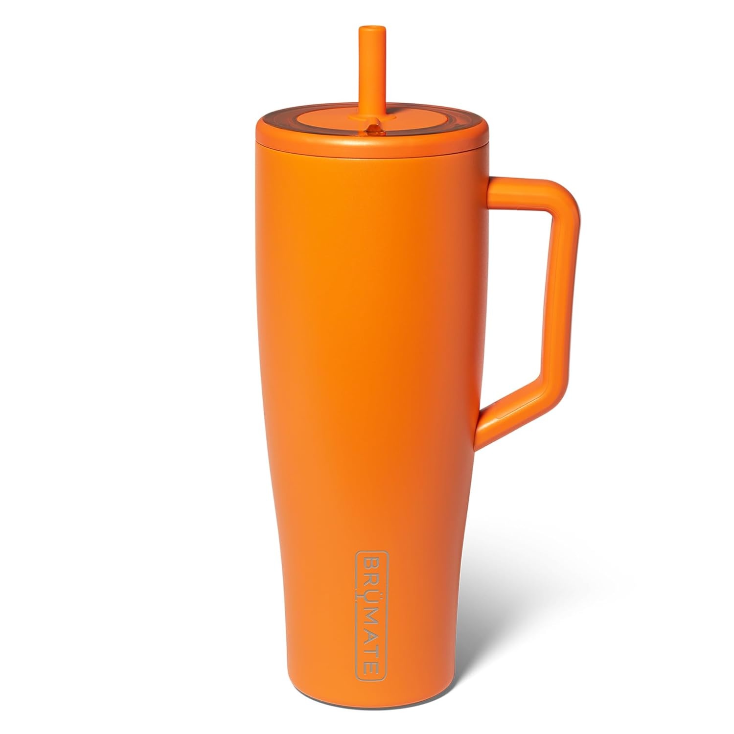 image:imageBrMate Era 30 oz Tumbler with Handle amp Straw 100 Leakproof Insulated Water Bottle Tumbler with Lid amp Flexible SoftSip Straw Made of Stainless Steel Cup Holder Friendly 30oz CuraaoClementine
