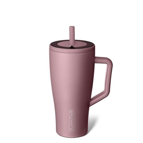 image:imageBrMate Era 30 oz Tumbler with Handle amp Straw 100 Leakproof Insulated Water Bottle Tumbler with Lid amp Flexible SoftSip Straw Made of Stainless Steel Cup Holder Friendly 30oz CuraaoRose Taupe