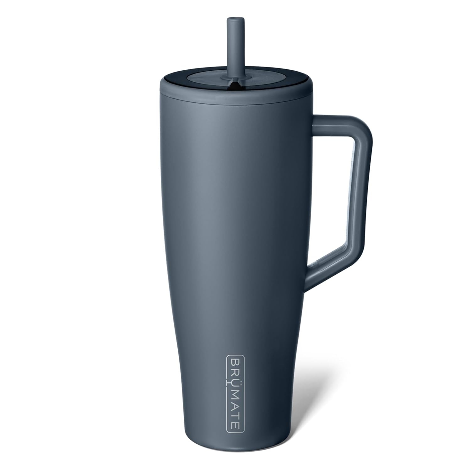 image:imageBrMate Era 30 oz Tumbler with Handle amp Straw 100 Leakproof Insulated Water Bottle Tumbler with Lid amp Flexible SoftSip Straw Made of Stainless Steel Cup Holder Friendly 30oz CuraaoNightfall Blue