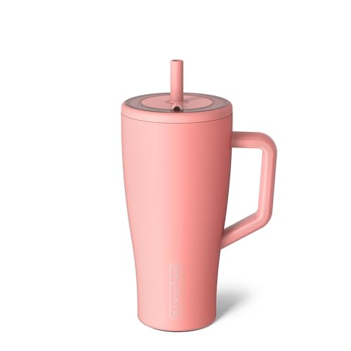 image:imageBrMate Era 30 oz Tumbler with Handle amp Straw 100 Leakproof Insulated Water Bottle Tumbler with Lid amp Flexible SoftSip Straw Made of Stainless Steel Cup Holder Friendly 30oz CuraaoGuava