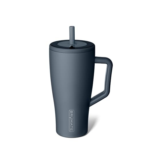 image:imageBrMate Era 30 oz Tumbler with Handle amp Straw 100 Leakproof Insulated Water Bottle Tumbler with Lid amp Flexible SoftSip Straw Made of Stainless Steel Cup Holder Friendly 30oz CuraaoNightfall Blue