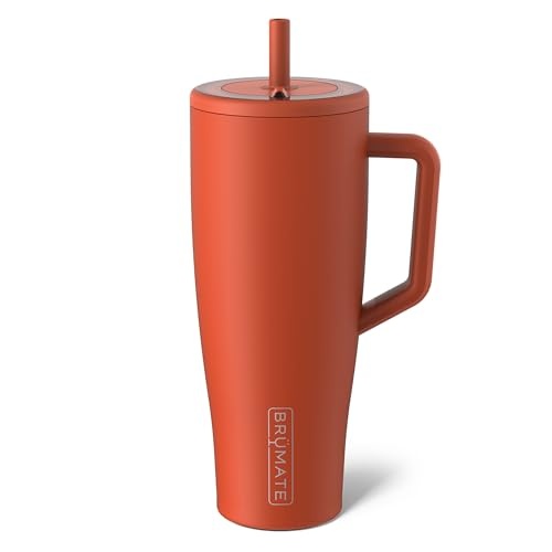 image:imageBrMate Era 30 oz Tumbler with Handle amp Straw 100 Leakproof Insulated Water Bottle Tumbler with Lid amp Flexible SoftSip Straw Made of Stainless Steel Cup Holder Friendly 30oz CuraaoCedar