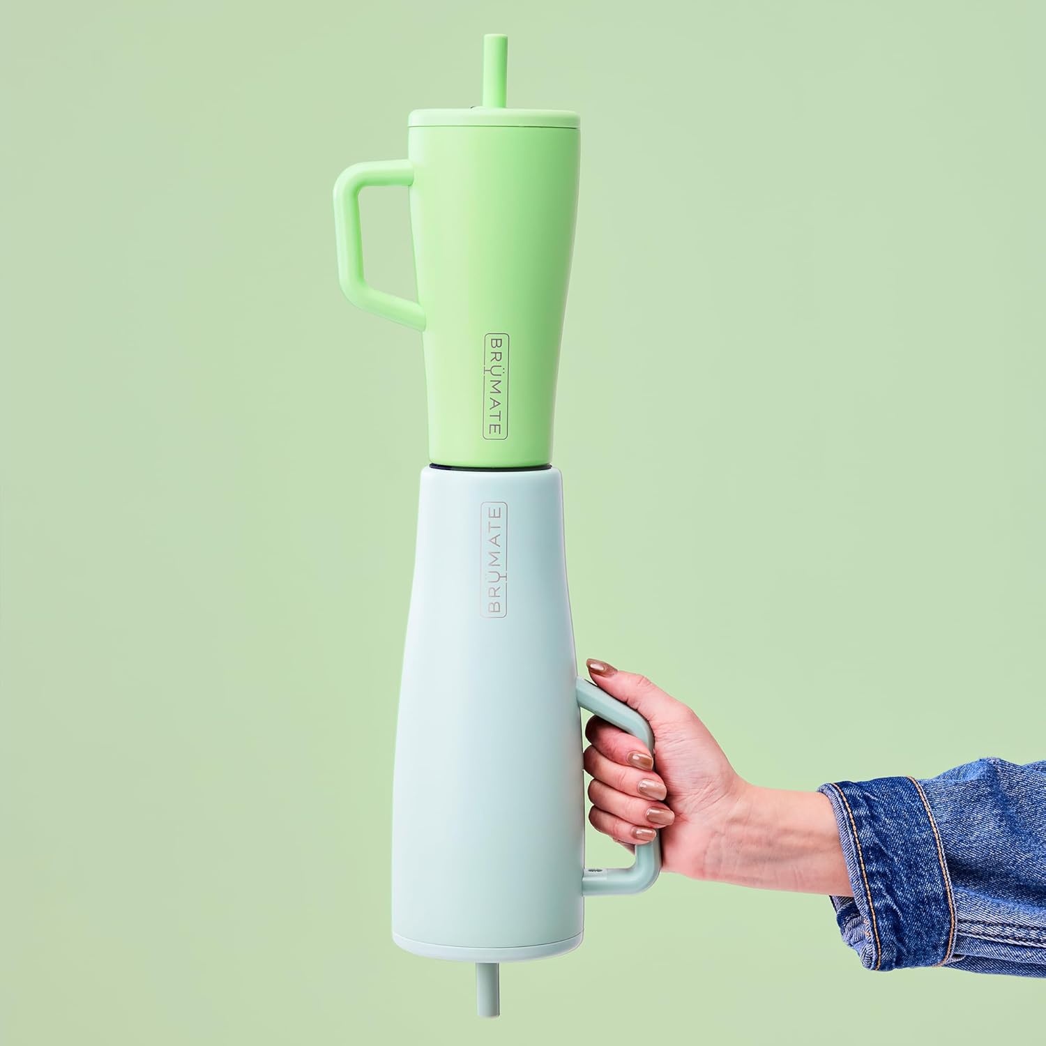 image:imageBrMate Era 30 oz Tumbler with Handle amp Straw 100 Leakproof Insulated Water Bottle Tumbler with Lid amp Flexible SoftSip Straw Made of Stainless Steel Cup Holder Friendly 30oz CuraaoPrickly Pear