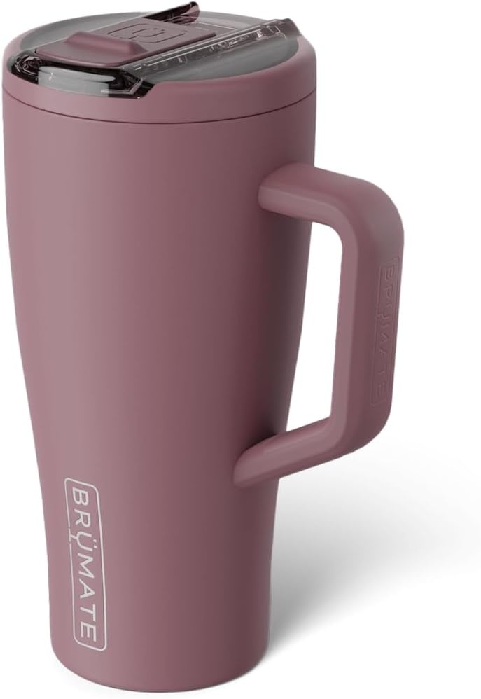 image:imageBrMate Era Flip 40oz Tumbler with 100 Leakproof Covered Straw Lid Hygienic Covered Straw Insulated Stainless Steel Water Bottle with Handle Cup Holder Friendly BPAFree Lilac DuskRose Taupe