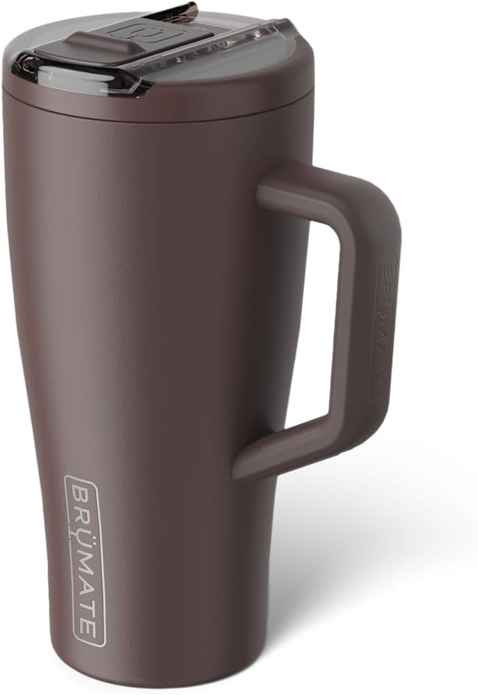 image:imageBrMate Era Flip 40oz Tumbler with 100 Leakproof Covered Straw Lid Hygienic Covered Straw Insulated Stainless Steel Water Bottle with Handle Cup Holder Friendly BPAFree Lilac DuskJava