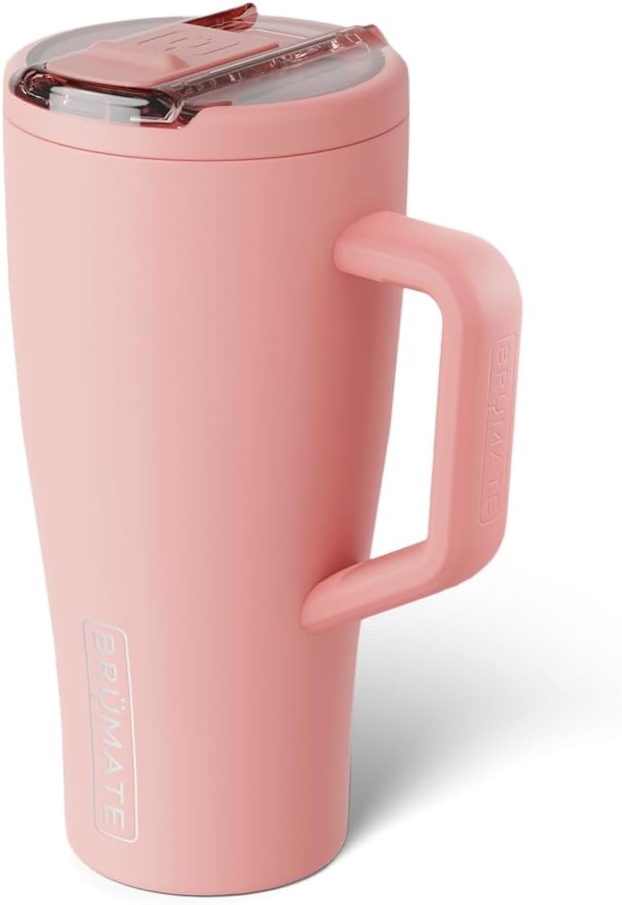 image:imageBrMate Era Flip 40oz Tumbler with 100 Leakproof Covered Straw Lid Hygienic Covered Straw Insulated Stainless Steel Water Bottle with Handle Cup Holder Friendly BPAFree Lilac DuskGuava