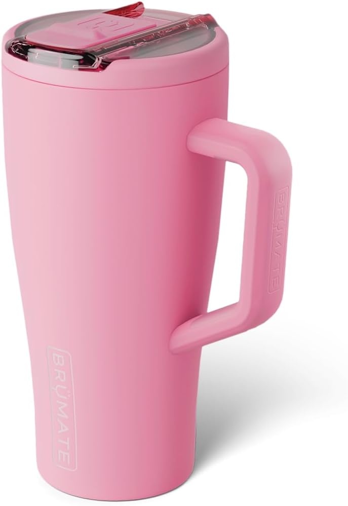 image:imageBrMate Era Flip 40oz Tumbler with 100 Leakproof Covered Straw Lid Hygienic Covered Straw Insulated Stainless Steel Water Bottle with Handle Cup Holder Friendly BPAFree Lilac DuskPrimrose