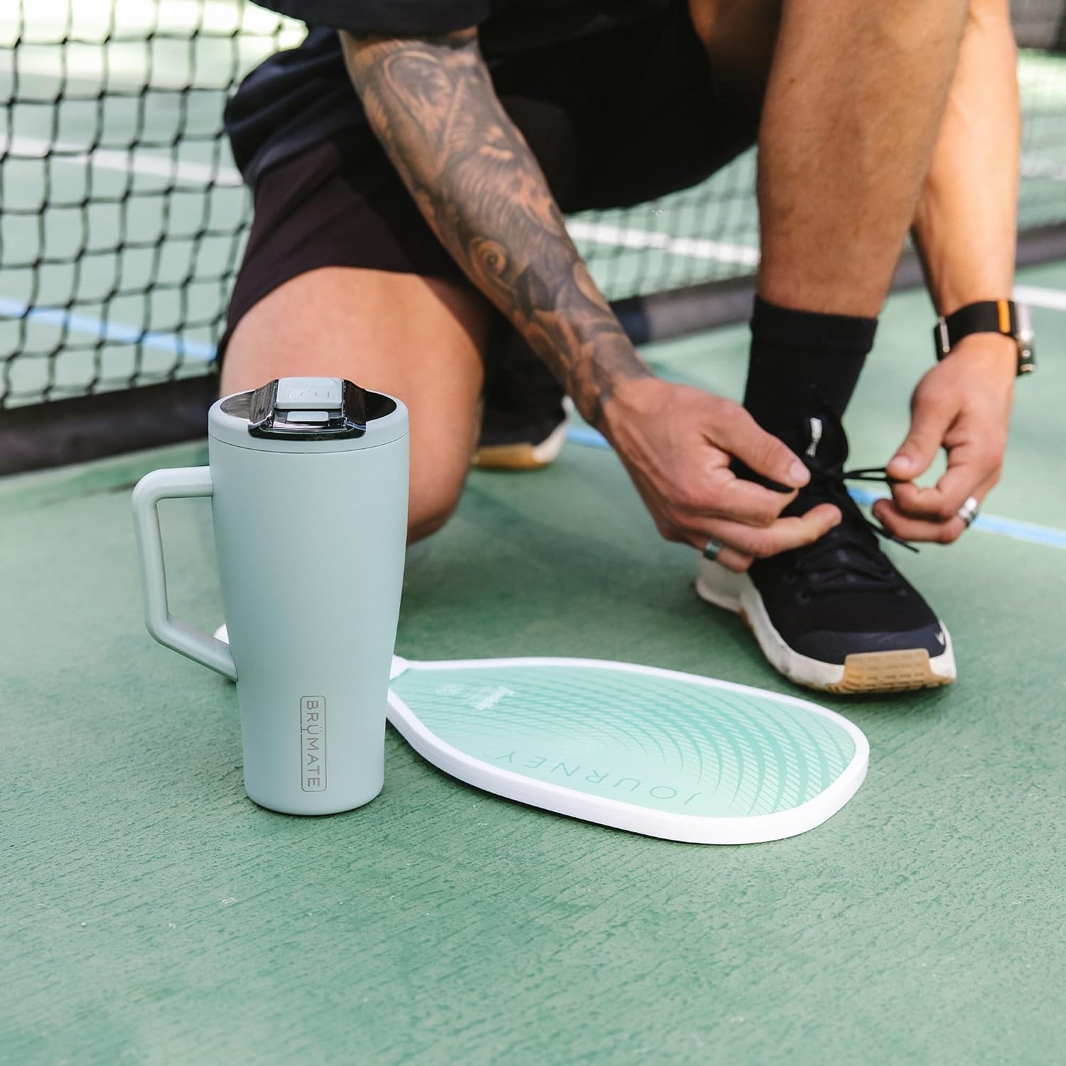 image:imageBrMate Era Flip 40oz Tumbler with 100 Leakproof Covered Straw Lid Hygienic Covered Straw Insulated Stainless Steel Water Bottle with Handle Cup Holder Friendly BPAFree Lilac DuskKiwi