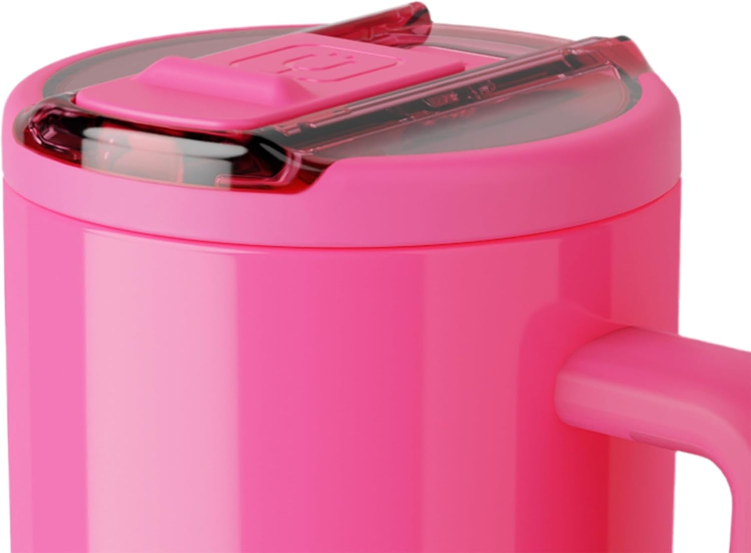 image:imageBrMate Era Flip 40oz Tumbler with 100 Leakproof Covered Straw Lid Hygienic Covered Straw Insulated Stainless Steel Water Bottle with Handle Cup Holder Friendly BPAFree Lilac DuskNeon Pink