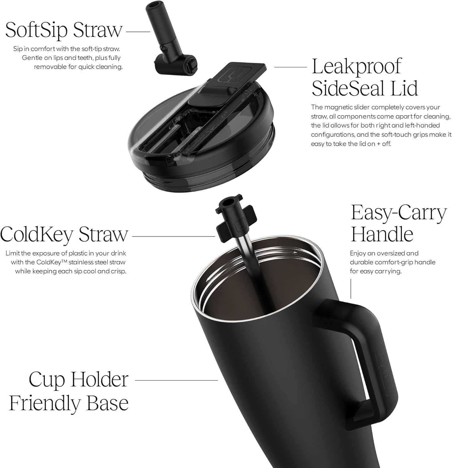 image:imageBrMate Era Flip 40oz Tumbler with 100 Leakproof Covered Straw Lid Hygienic Covered Straw Insulated Stainless Steel Water Bottle with Handle Cup Holder Friendly BPAFree Lilac DuskRose Taupe