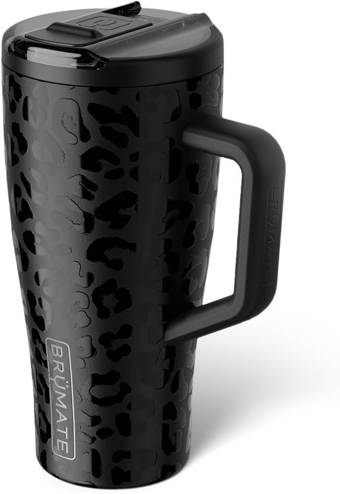 image:imageBrMate Era Flip 40oz Tumbler with 100 Leakproof Covered Straw Lid Hygienic Covered Straw Insulated Stainless Steel Water Bottle with Handle Cup Holder Friendly BPAFree Lilac DuskOnyx Leopard
