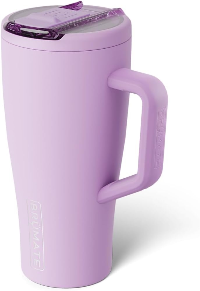 image:imageBrMate Era Flip 40oz Tumbler with 100 Leakproof Covered Straw Lid Hygienic Covered Straw Insulated Stainless Steel Water Bottle with Handle Cup Holder Friendly BPAFree Lilac DuskLavender