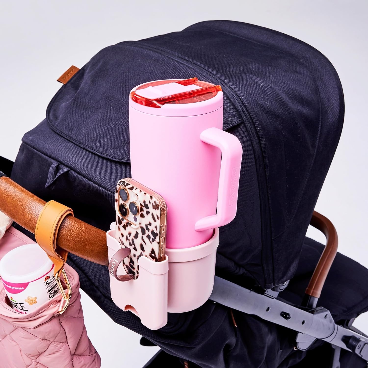 image:imageBrMate Era Flip 40oz Tumbler with 100 Leakproof Covered Straw Lid Hygienic Covered Straw Insulated Stainless Steel Water Bottle with Handle Cup Holder Friendly BPAFree Lilac DuskJava