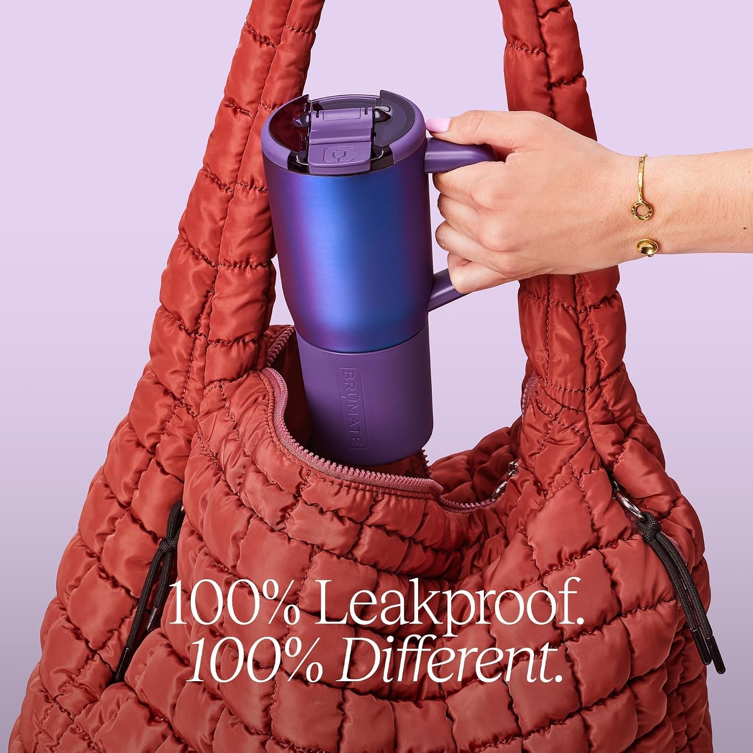 image:imageBrMate Mv 25oz 100 Leak Proof Insulated Coffee Mug with Handle amp Lid Stainless Steel Coffee Travel Mug Double Walled Coffee Cup Navy Polka DotsEclipse