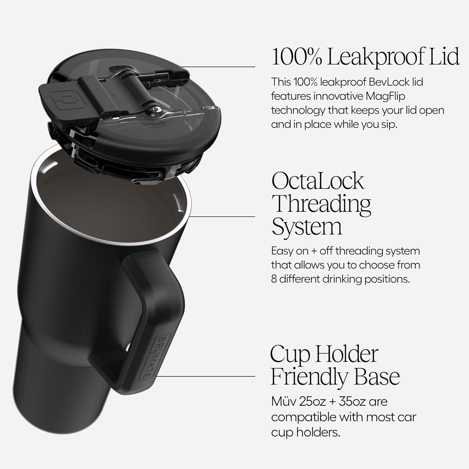 image:imageBrMate Mv 25oz 100 Leak Proof Insulated Coffee Mug with Handle amp Lid Stainless Steel Coffee Travel Mug Double Walled Coffee Cup Navy Polka DotsPrickly Pear