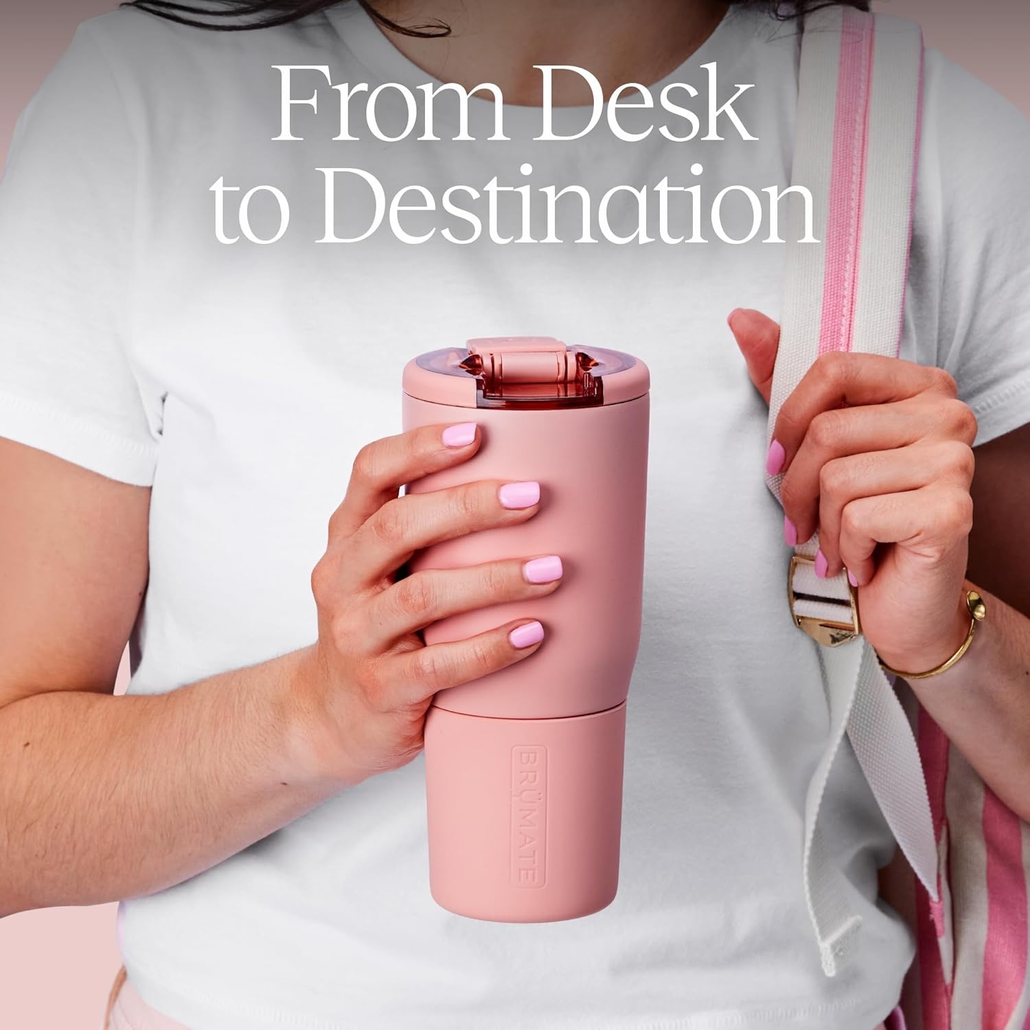 image:imageBrMate Nav 35oz 100 Leak Proof Insulated Travel Tumbler with Magnetic BevLock Lid Double Wall CupHolder Friendly Stainless Steel Mug Dark AuraDune