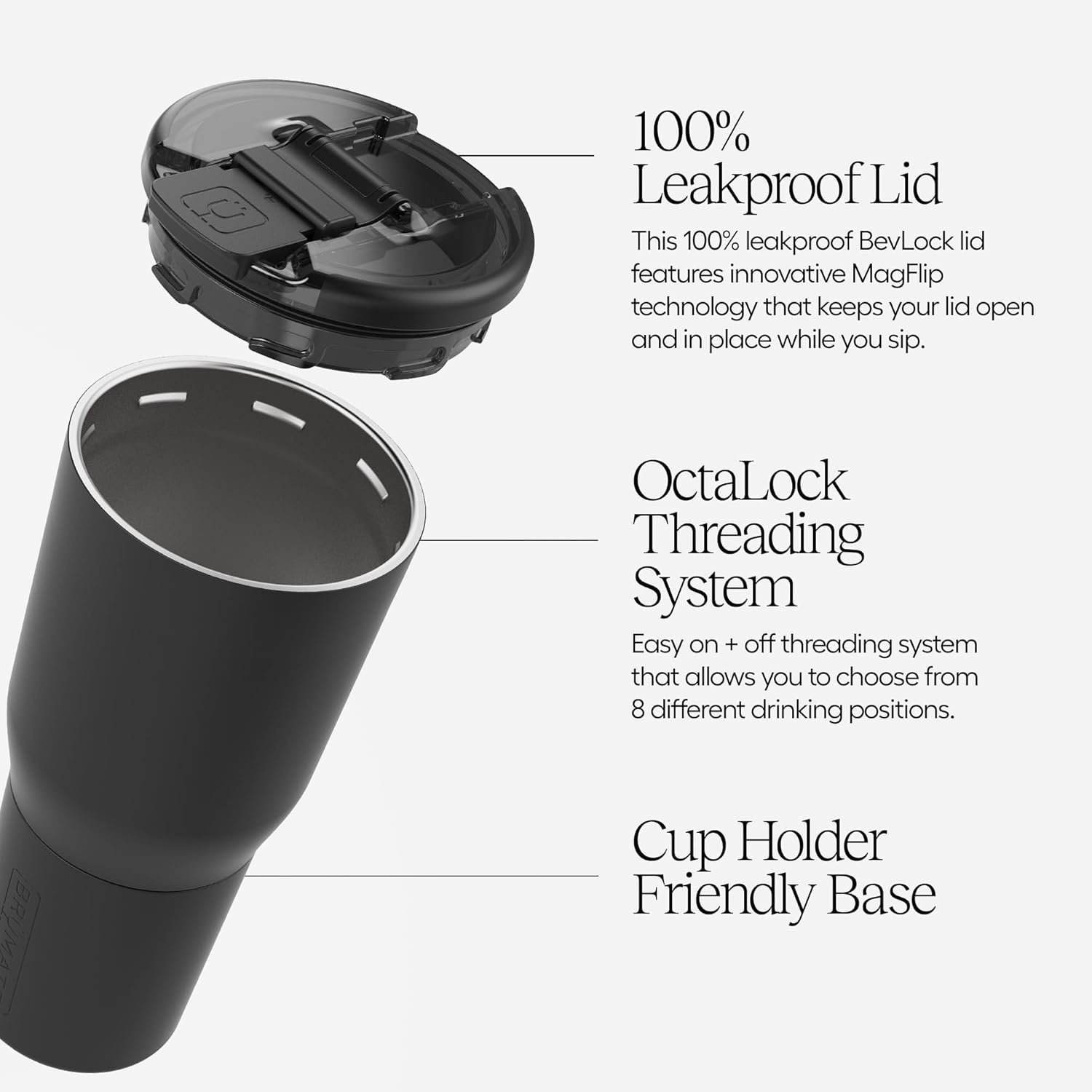 image:imageBrMate Nav 35oz 100 Leak Proof Insulated Travel Tumbler with Magnetic BevLock Lid Double Wall CupHolder Friendly Stainless Steel Mug Dark AuraMist