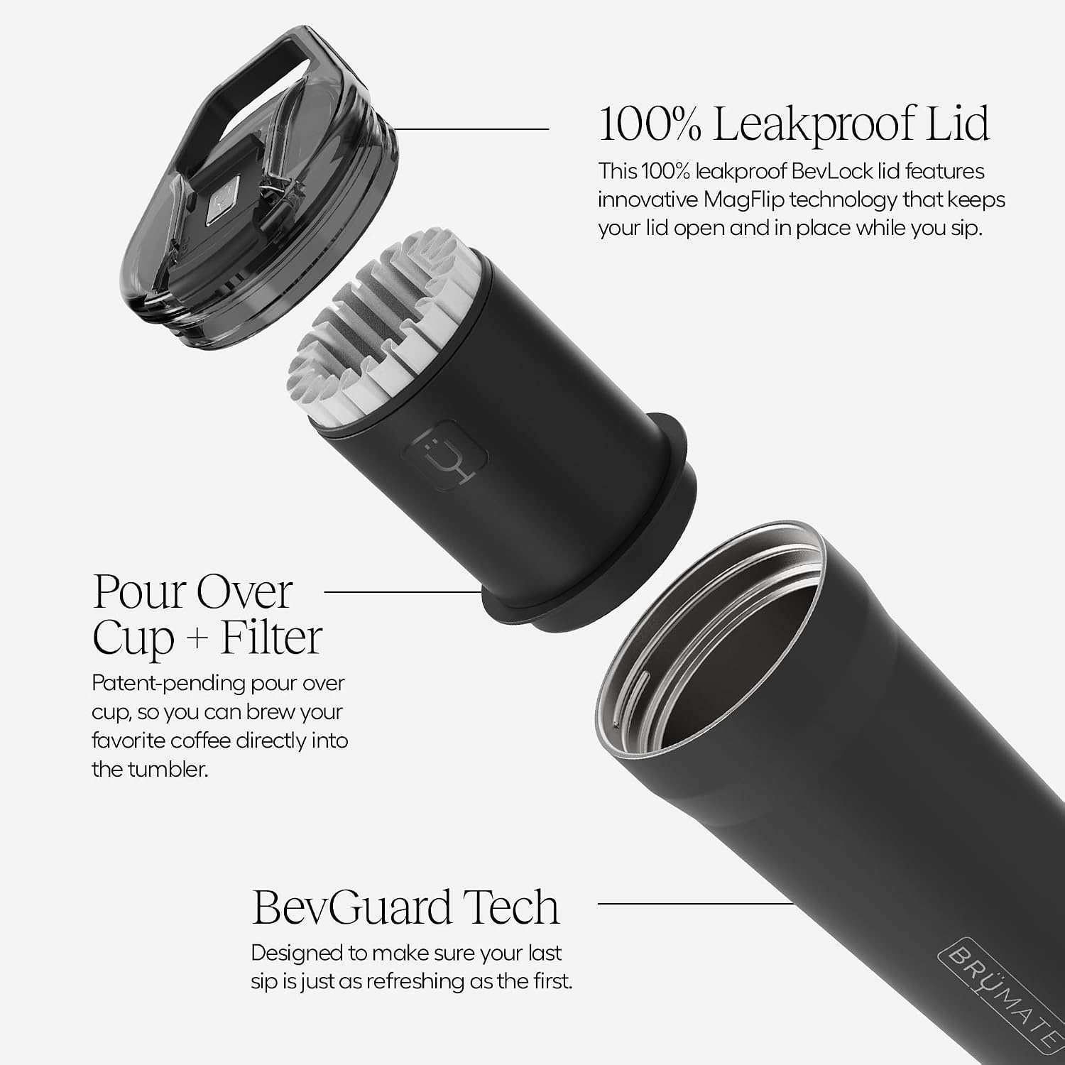 image:imageBrMate Pour Over 20oz Insulated Coffee Mug 2in1 Travel Coffee Maker with 100 Leakproof Lid Insulated Coffee Tumbler Travel amp Camping Comes with Filter Dripper BPAFree DuneDune