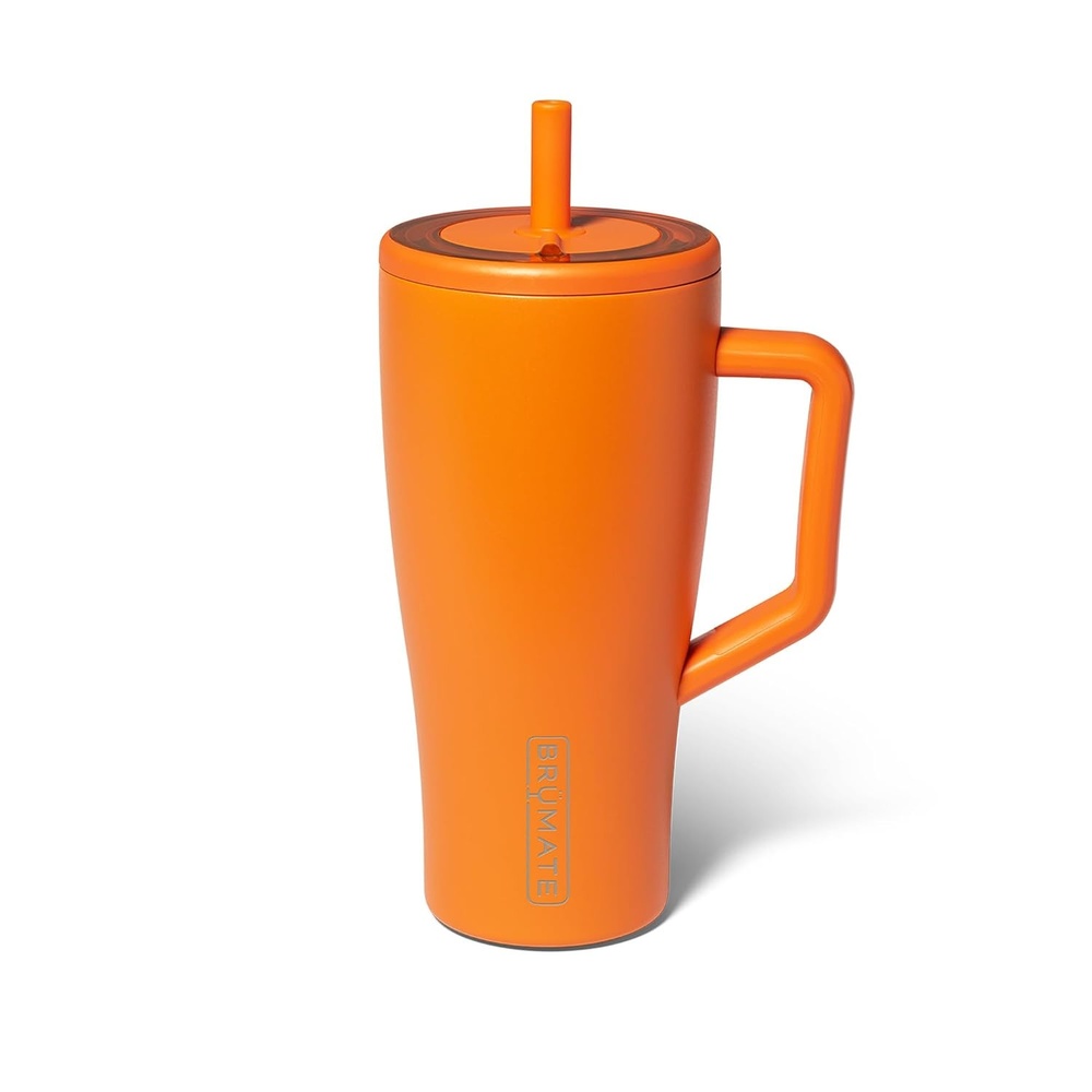 image:imageBrMate Era 30 oz Tumbler with Handle amp Straw 100 Leakproof Insulated Water Bottle Tumbler with Lid amp Flexible SoftSip Straw Made of Stainless Steel Cup Holder Friendly 30oz CuraaoClementine