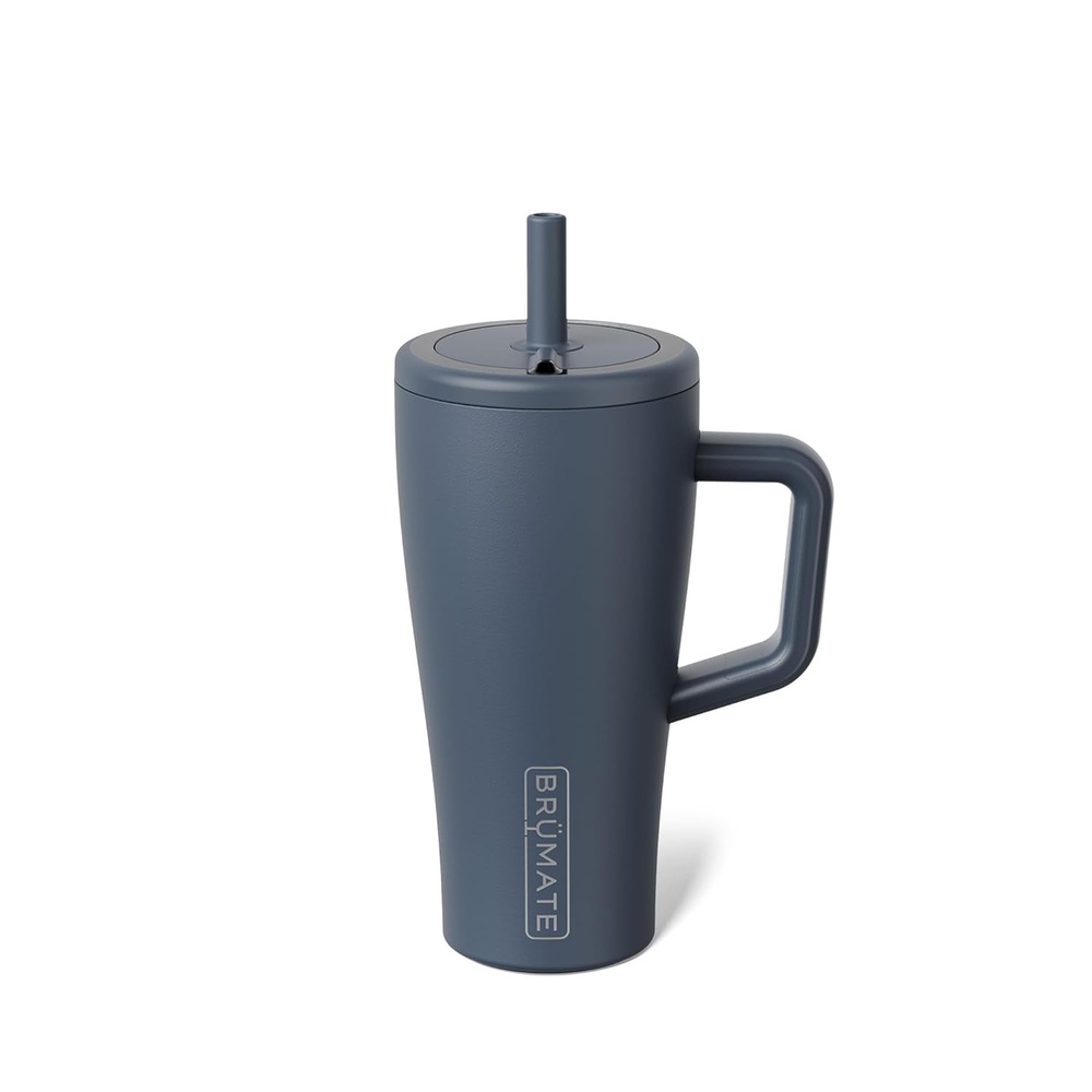 image:imageBrMate Era 30 oz Tumbler with Handle amp Straw 100 Leakproof Insulated Water Bottle Tumbler with Lid amp Flexible SoftSip Straw Made of Stainless Steel Cup Holder Friendly 30oz CuraaoNightfall Blue