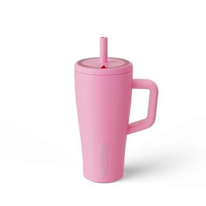 image:imageBrMate Era 30 oz Tumbler with Handle amp Straw  100 Leakproof Insulated Water Bottle Tumbler with Lid amp Flexible SoftSip Straw  Made of Stainless Steel  Cup Holder Friendly  30oz CuraaoPrimrose