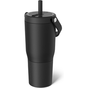 image:imageBrMate Resa 35oz 100 Leakproof Travel Tumbler with Handle amp Straw  Flexible SoftSip Straw  Silicone Sleeve for Durability  Stainless Steel  Cup Holder amp Travel Friendly Water Bottle PineappleMatte Black